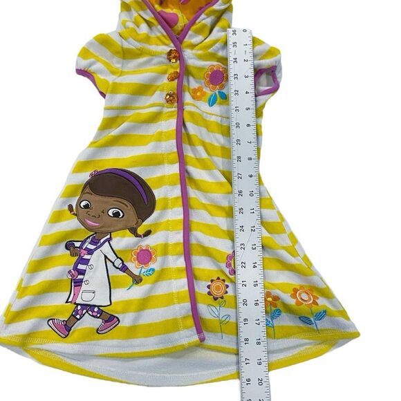 Disney Store Doc McStuffins Girl Swim Hooded Cover Up Terry Robe Toddler Size 3 - Picture 9 of 12